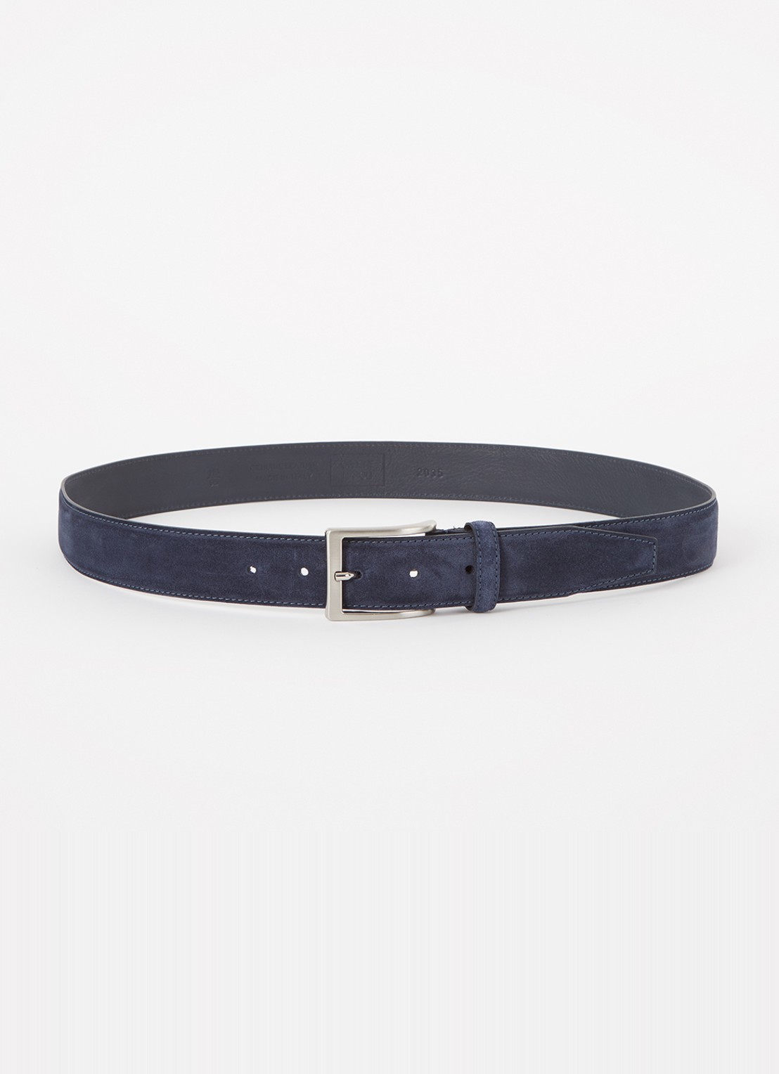 Officine Napoli 2035 riem van suède - voorkant donkerblauw