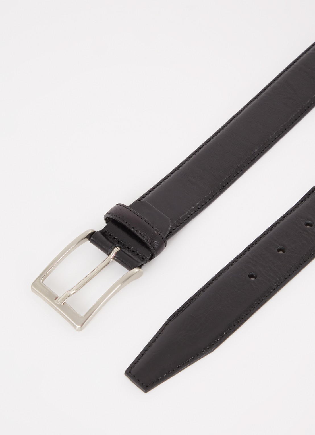 Officine Napoli Riem van leer - detail 2 zwart