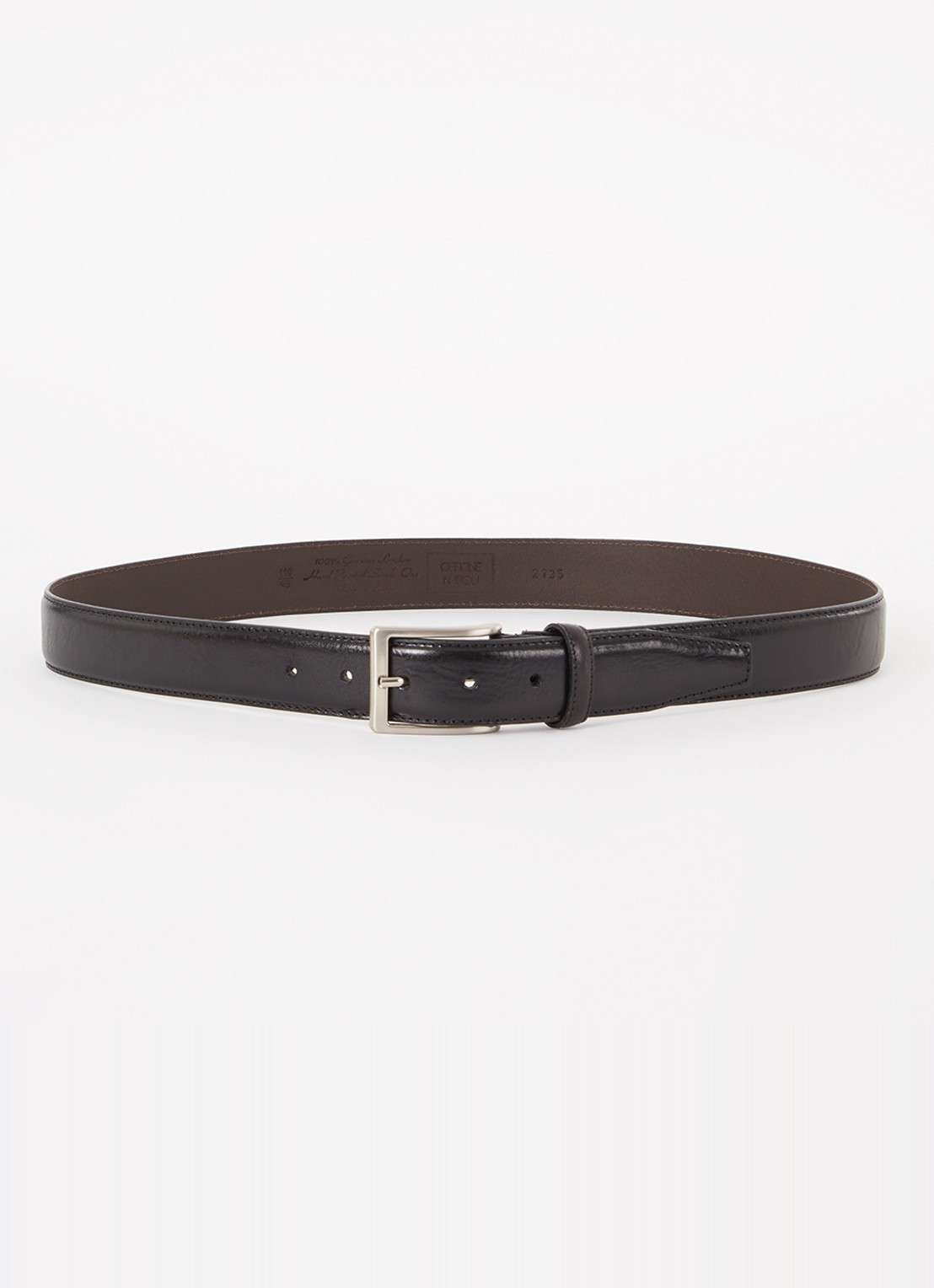 Officine Napoli Riem van leer - voorkant zwart