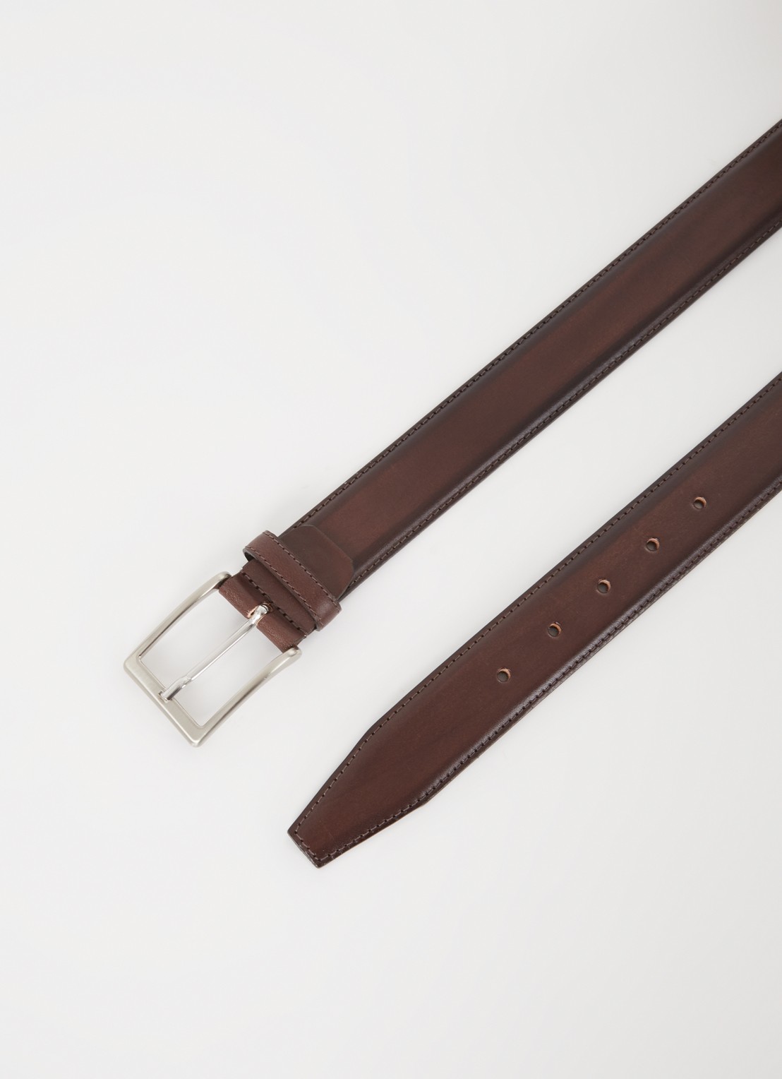Officine Napoli Riem van leer - detail donkerbruin