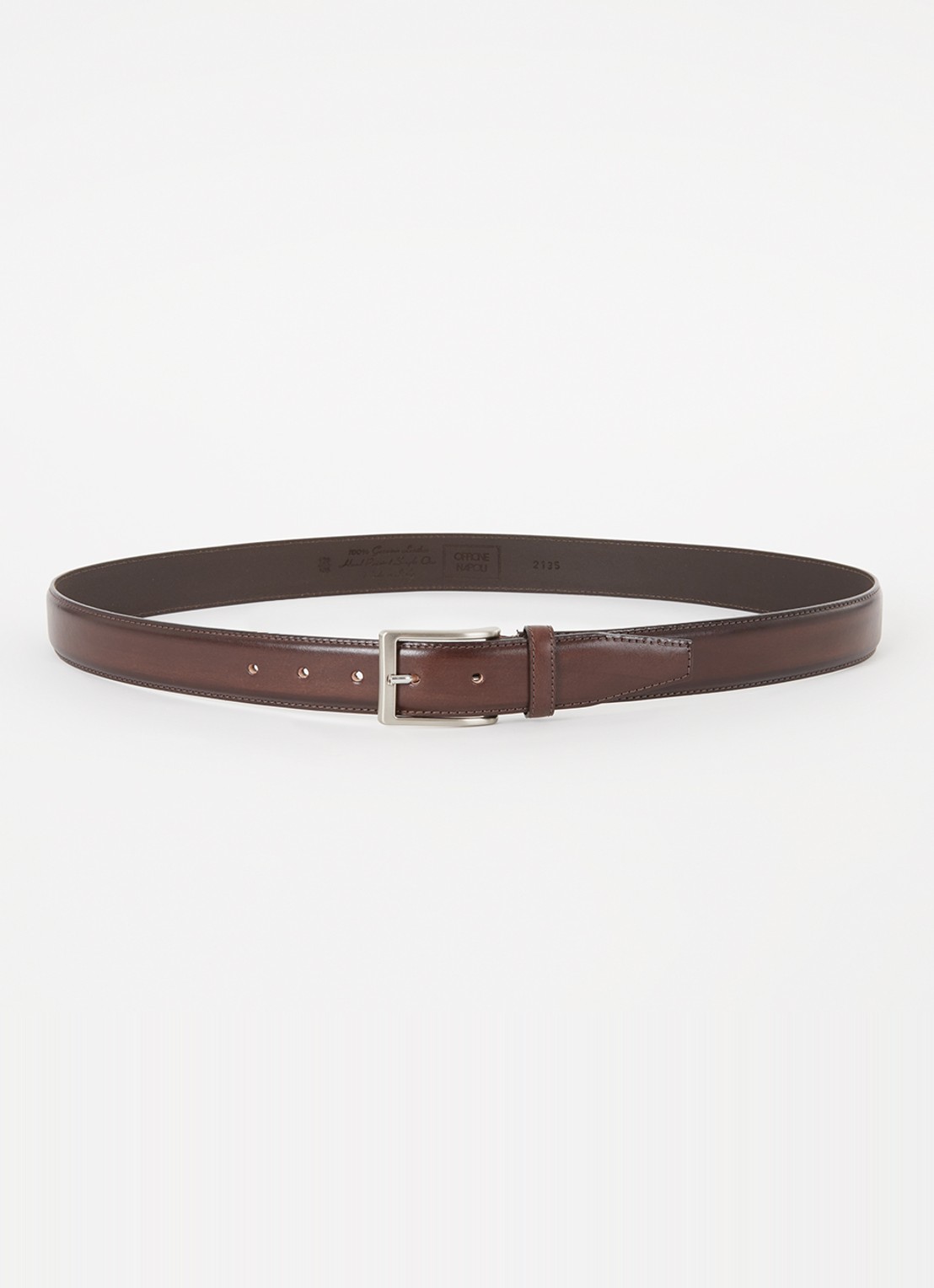 Officine Napoli Riem van leer - voorkant 2 donkerbruin