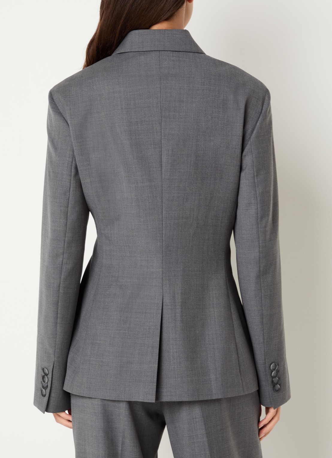 OLAF Blazer in wolblend met overslag - achterkant donkergrijs