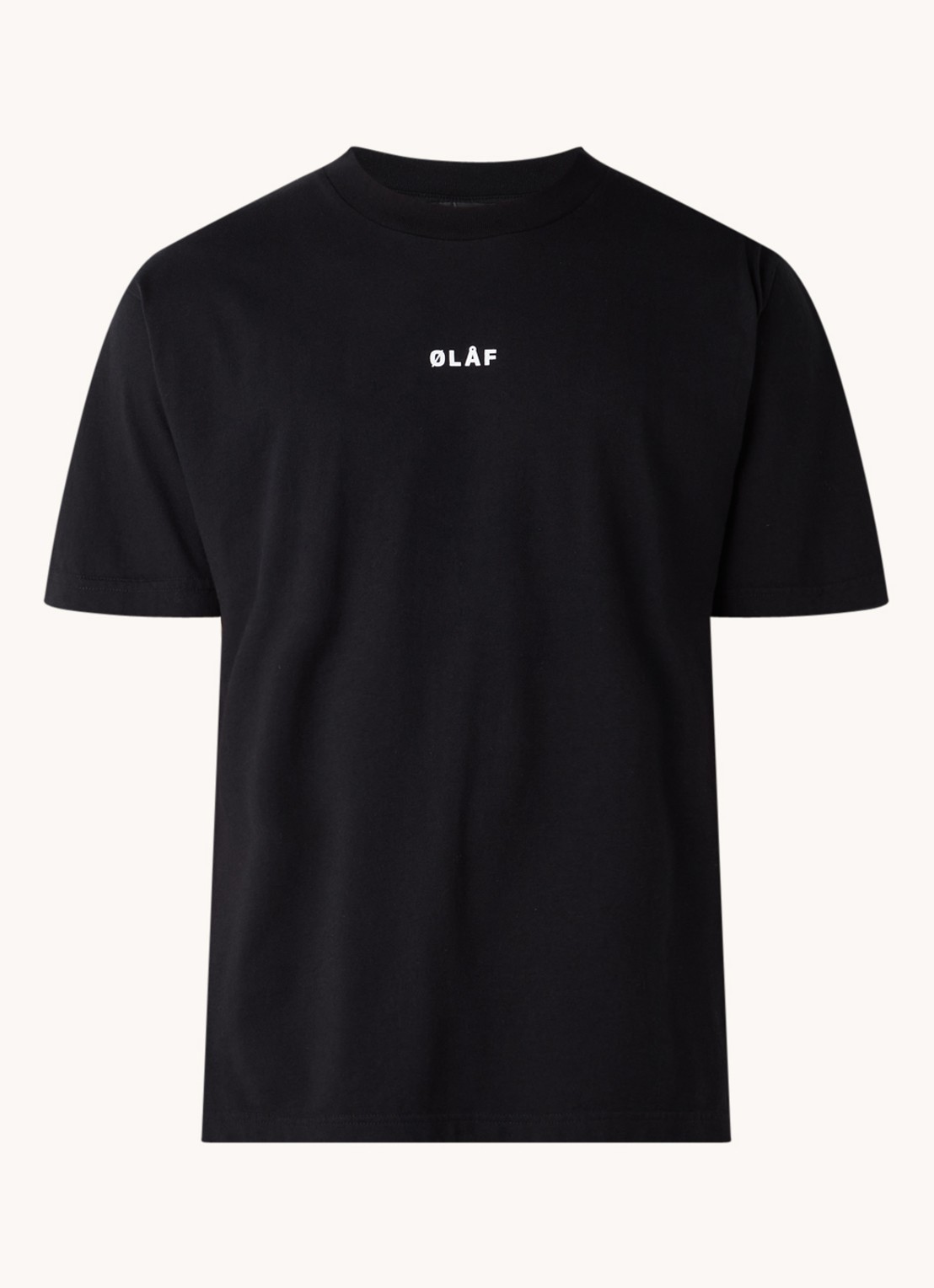 OLAF Block T-shirt van katoen met logo - voorkant 2 zwart
