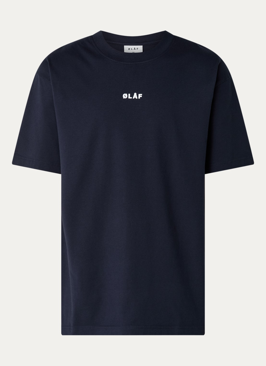 OLAF Block T-shirt van katoen met logo - voorkant 3 donkerblauw