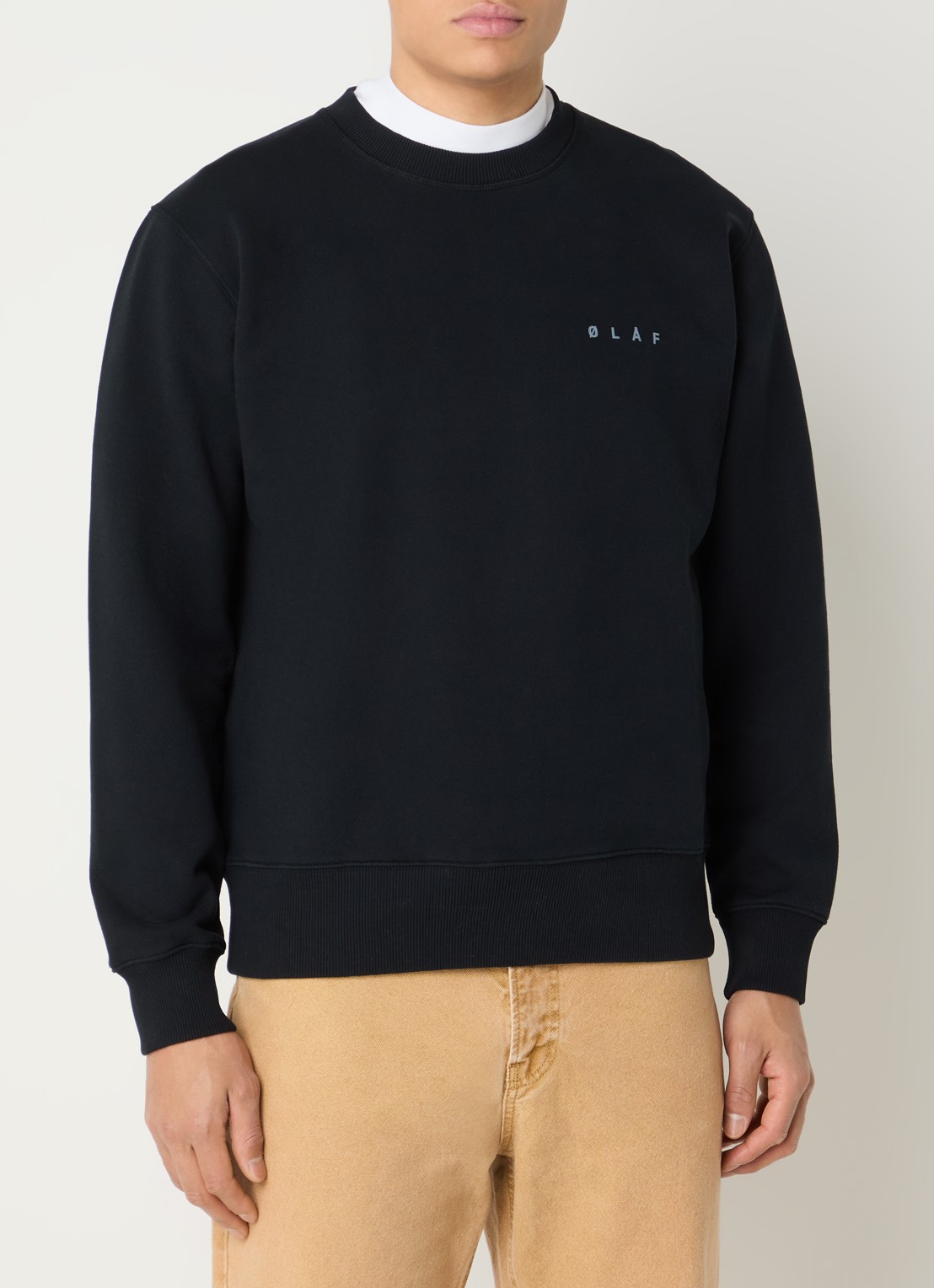 OLAF Brushstroke sweater met logo- en backprint - achterkant 4 zwart