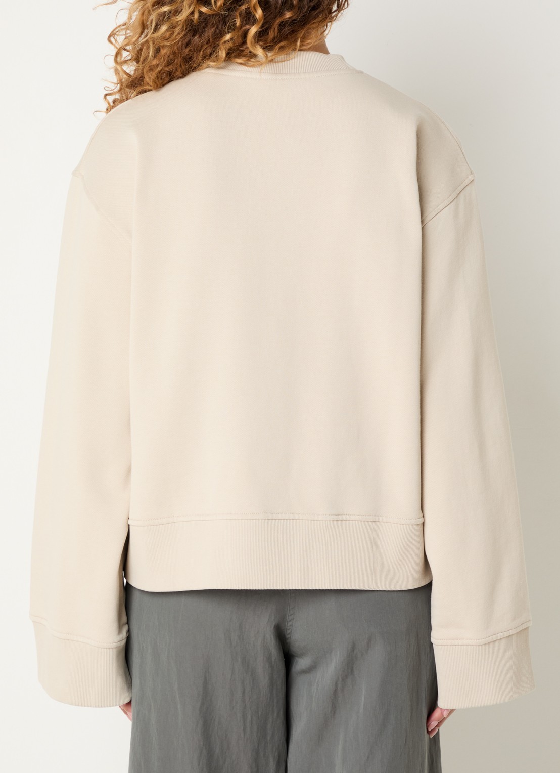 OLAF Brushstroke sweater met print - achterkant donkerbeige