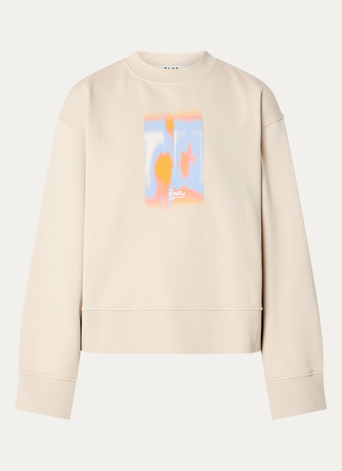 OLAF Brushstroke sweater met print - voorkant 2 donkerbeige