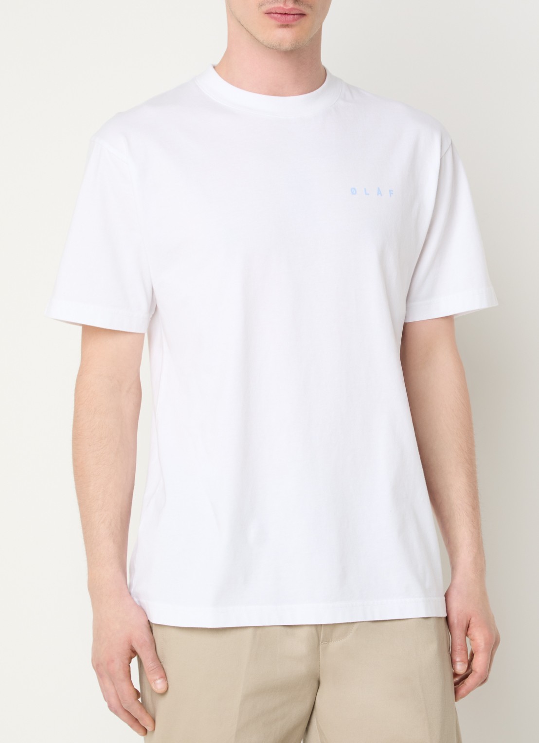 OLAF Brushstroke T-shirt met logo- en backprint - achterkant 4 wit