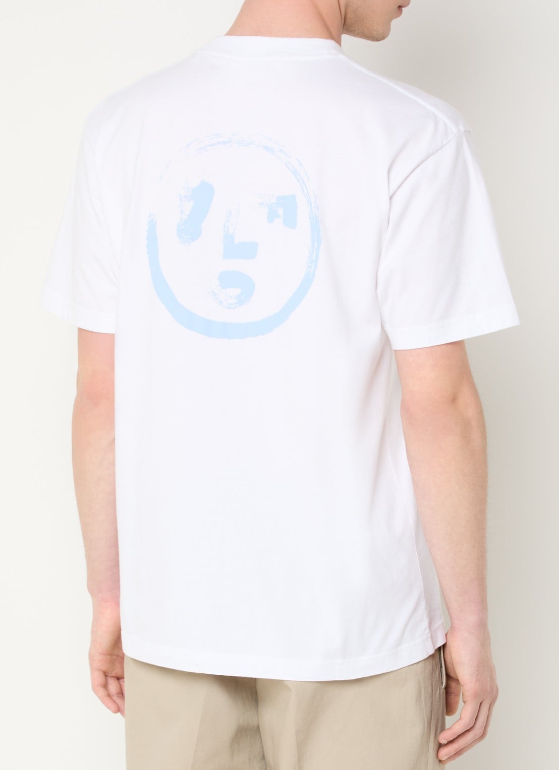 OLAF Brushstroke T-shirt met logo- en backprint - detail wit