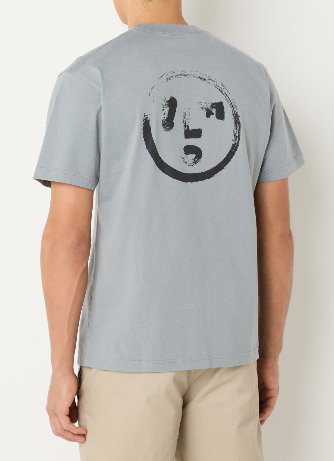 OLAF Brushstroke T-shirt met logo- en backprint - detail 4 grijs
