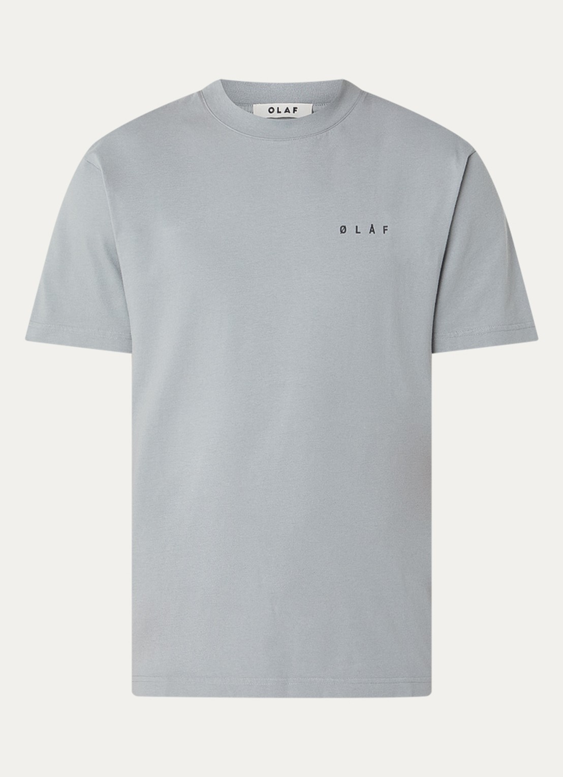 OLAF Brushstroke T-shirt met logo- en backprint - voorkant 2 grijs