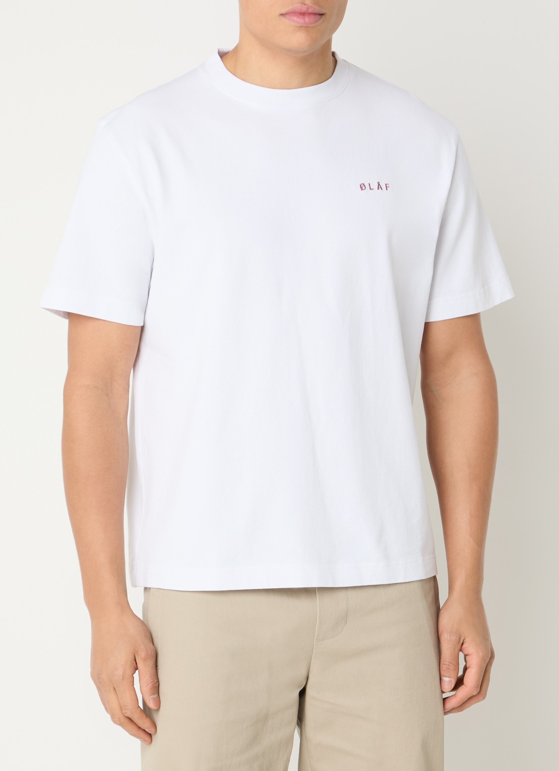 OLAF Brushstroke T-shirt met logo- en backprint - achterkant 3 wit