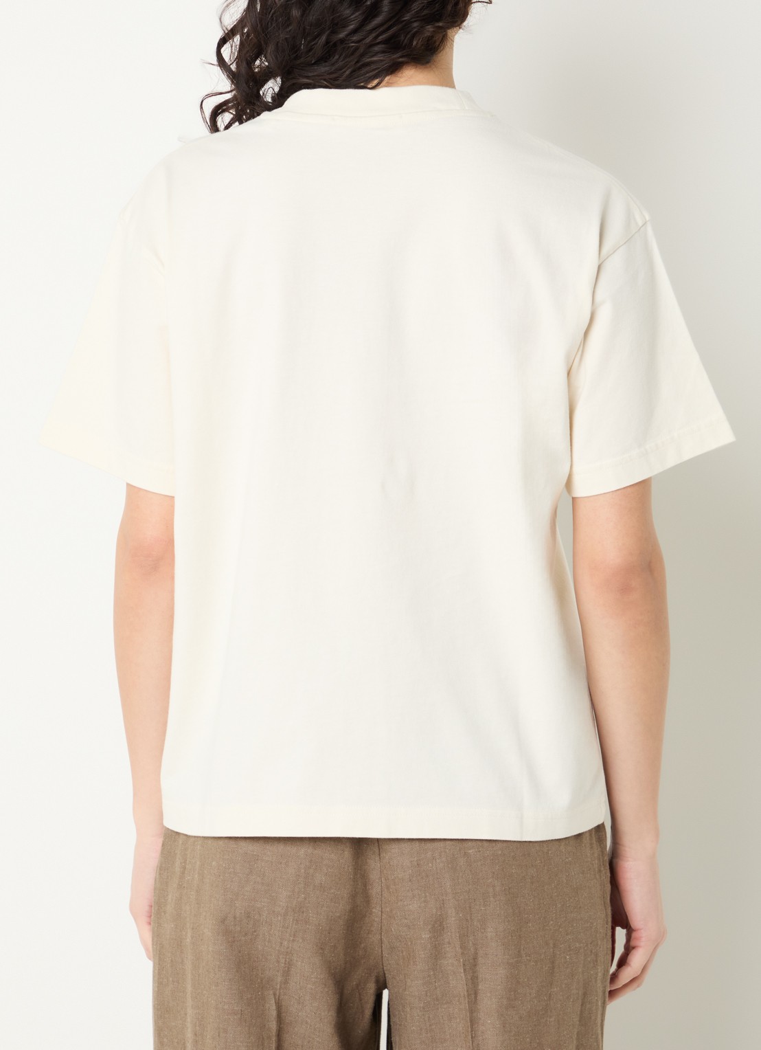 OLAF Brushstroke T-shirt met logo - achterkant 3 gebroken wit