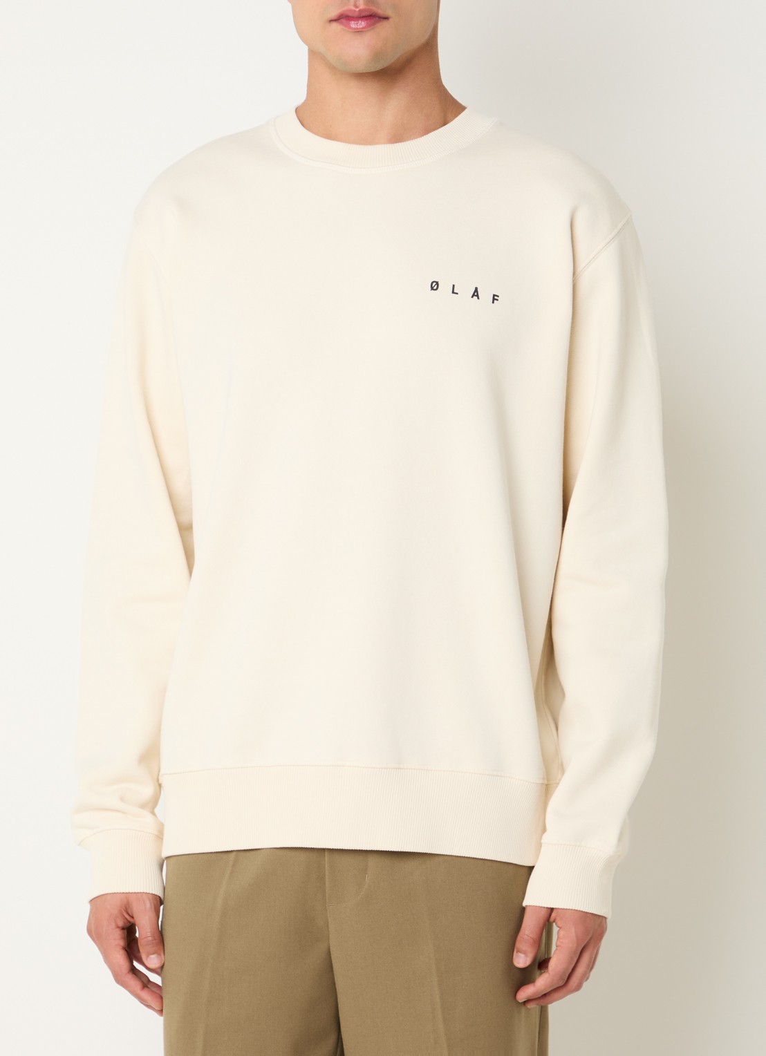 OLAF Crafted Face sweater met logo- en backprint - achterkant 4 ivoor