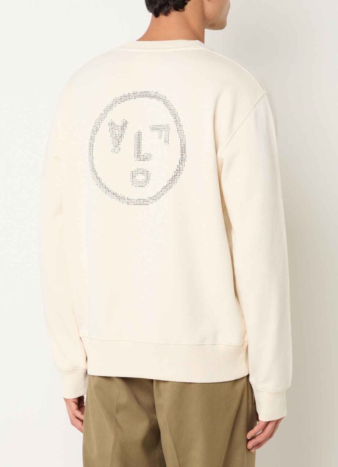 OLAF Crafted Face sweater met logo- en backprint - detail 3 ivoor