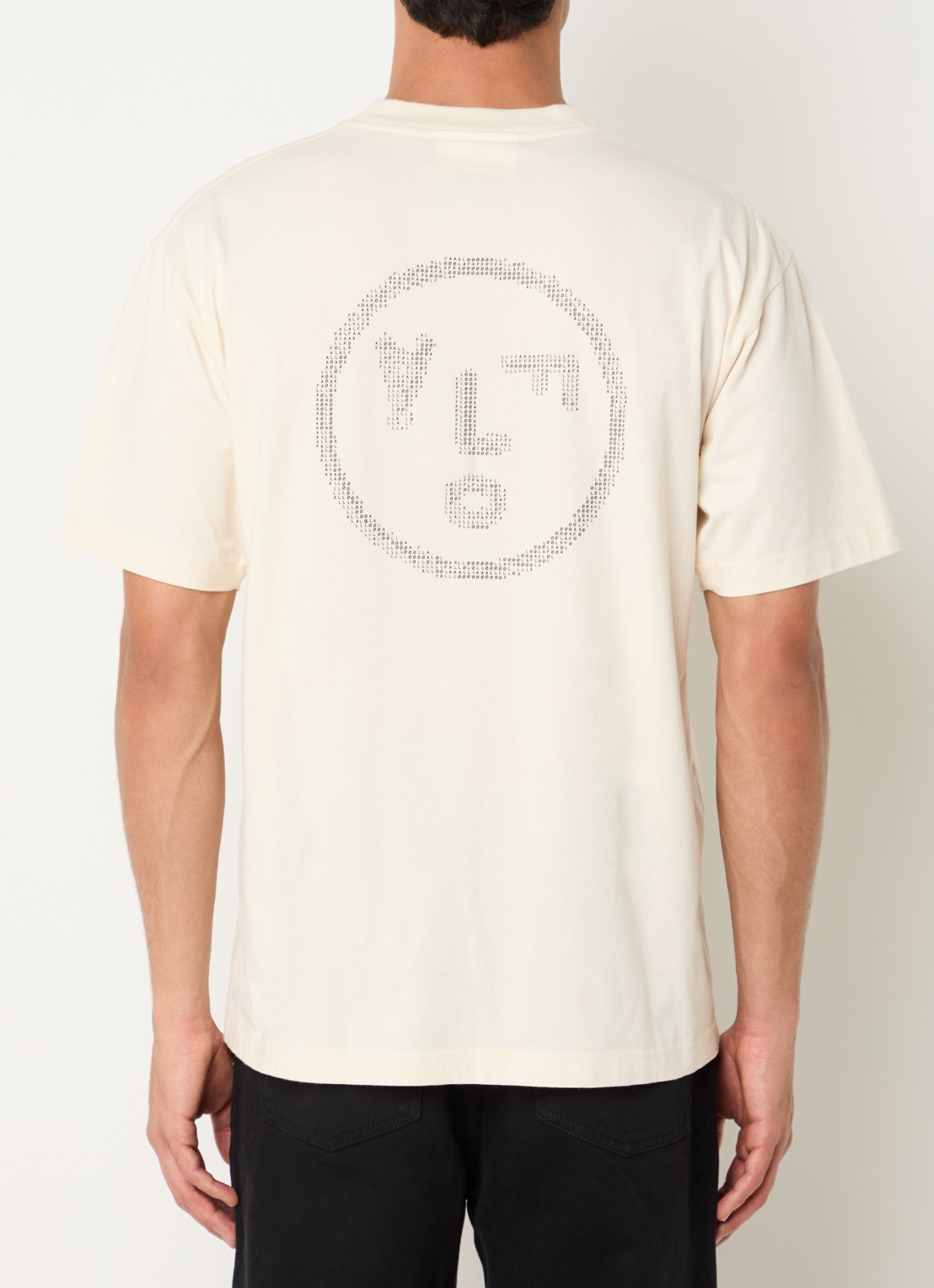 OLAF Crafted Face T-shirt met logo en backprint - detail 2 gebroken wit