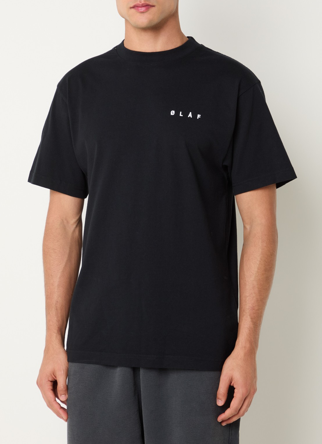 OLAF Crafted Pear T-shirt met logo- en backprint - achterkant zwart