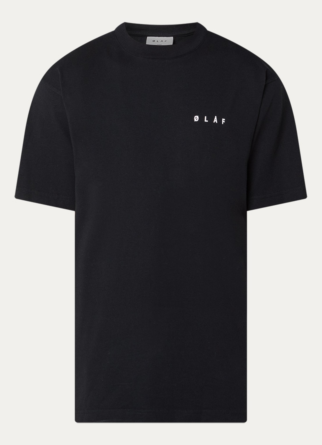OLAF Crafted Pear T-shirt met logo- en backprint - voorkant 3 zwart