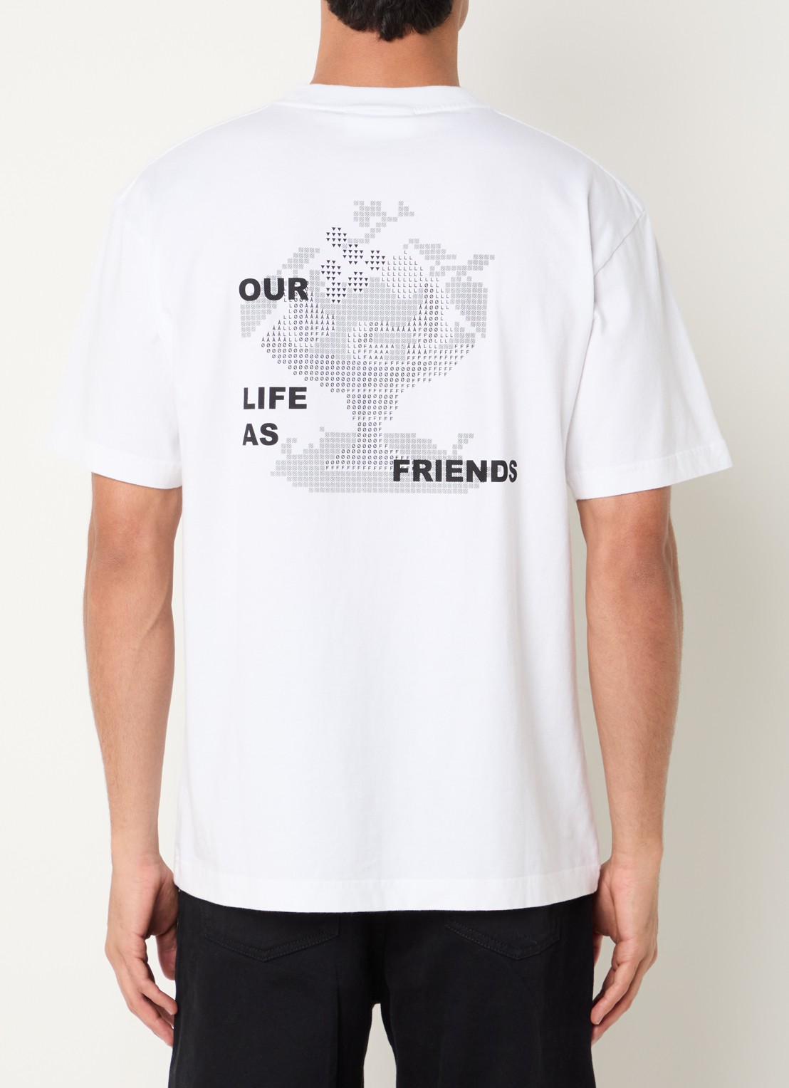 OLAF Crafted T-shirt met logo- en backprint - detail 4 wit