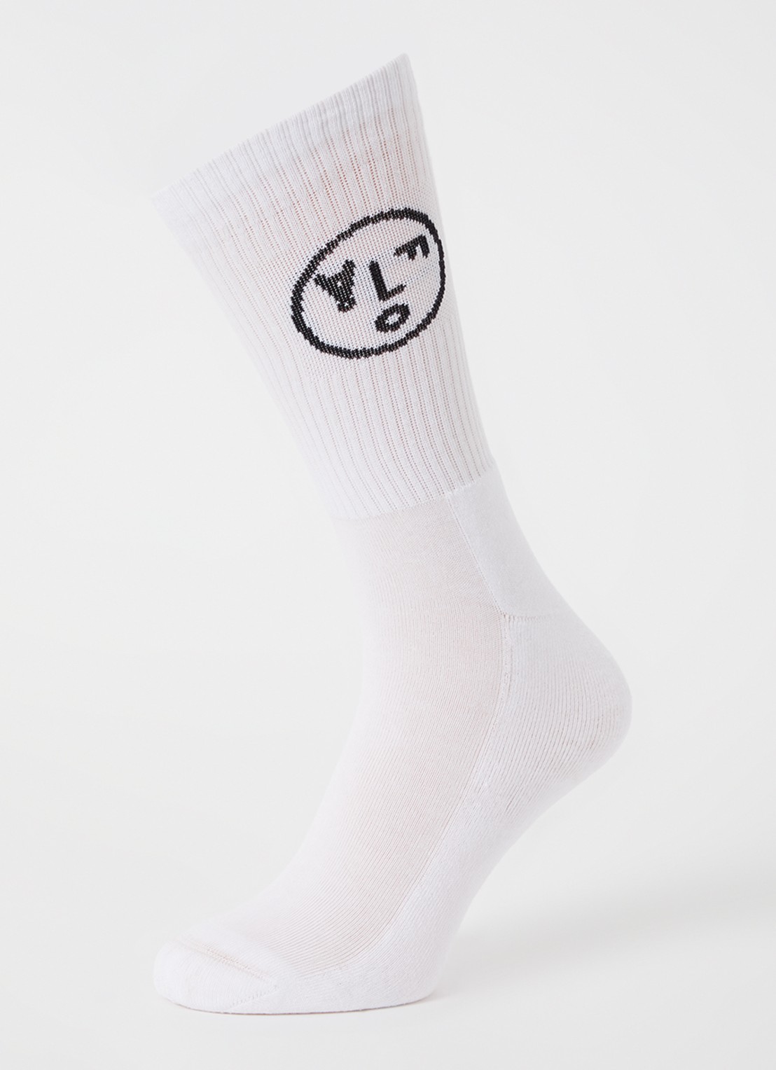 OLAF Face sportsokken met logo - detail wit