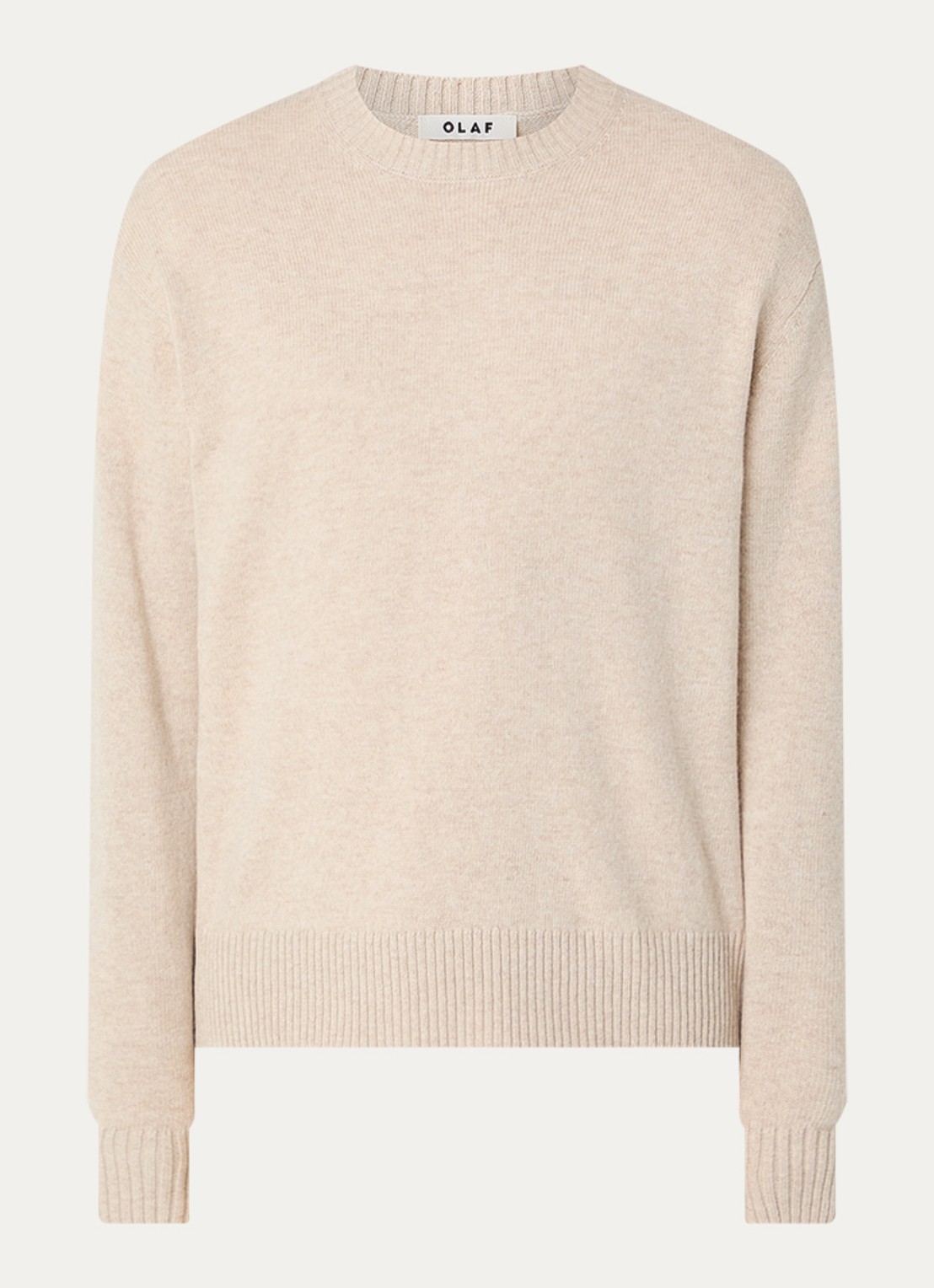 OLAF Fijngebreide trui in wolblend - voorkant beige