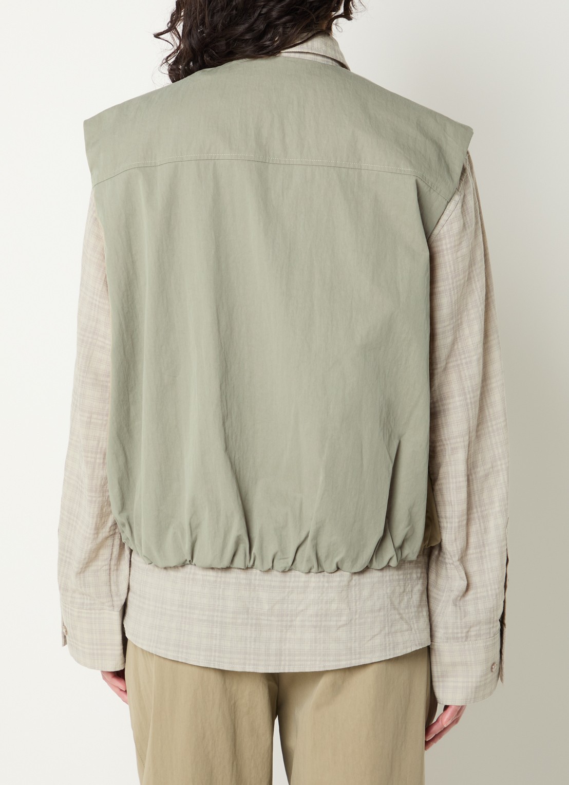 OLAF Gilet met logo en steekzakken - achterkant khaki
