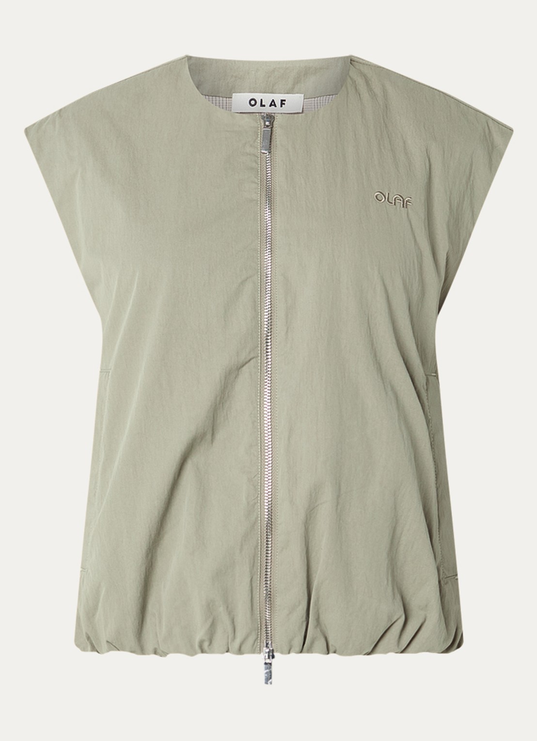 OLAF Gilet met logo en steekzakken - voorkant 3 khaki