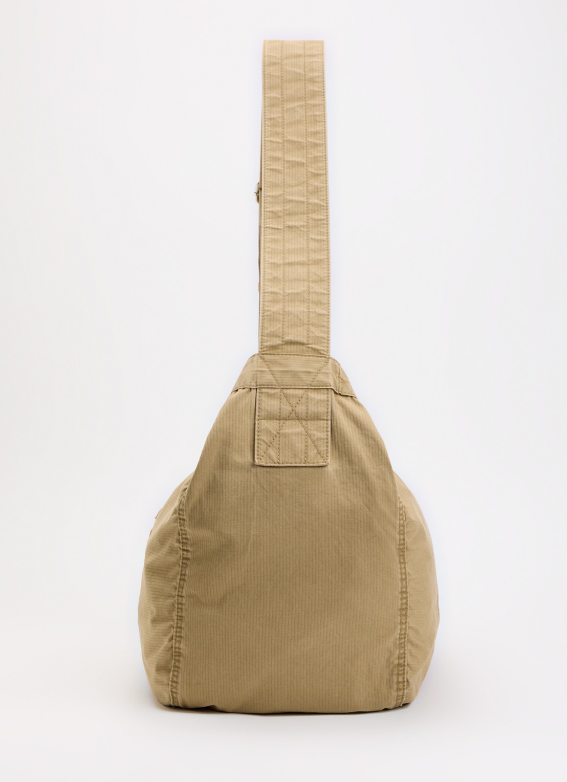 OLAF Herringbone Newspaperbag schoudertas met logo patchwork  - detail 4 camel