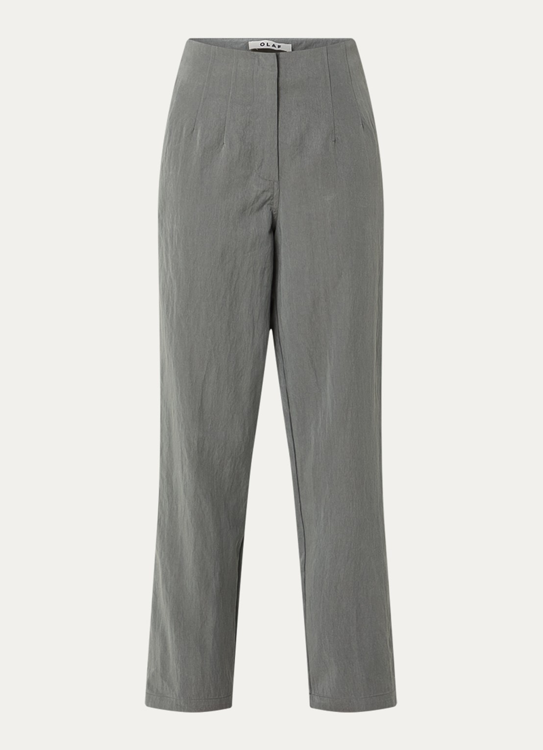 OLAF High waist loose fit pantalon met steekzakken - voorkant grijs