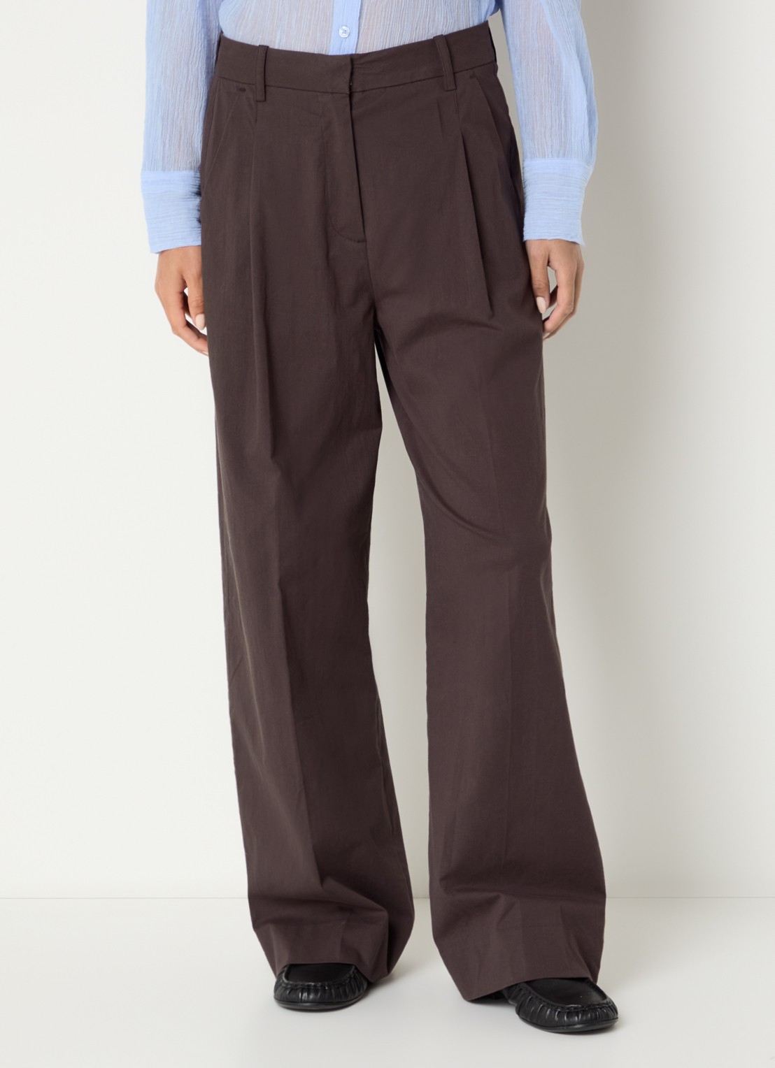 OLAF High waist straight fit pantalon met steekzakken - detail 3 bruin