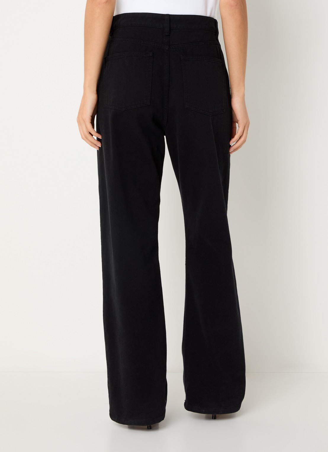 OLAF High waist straight leg jeans met gekleurde wassing en steekzakken - achterkant zwart