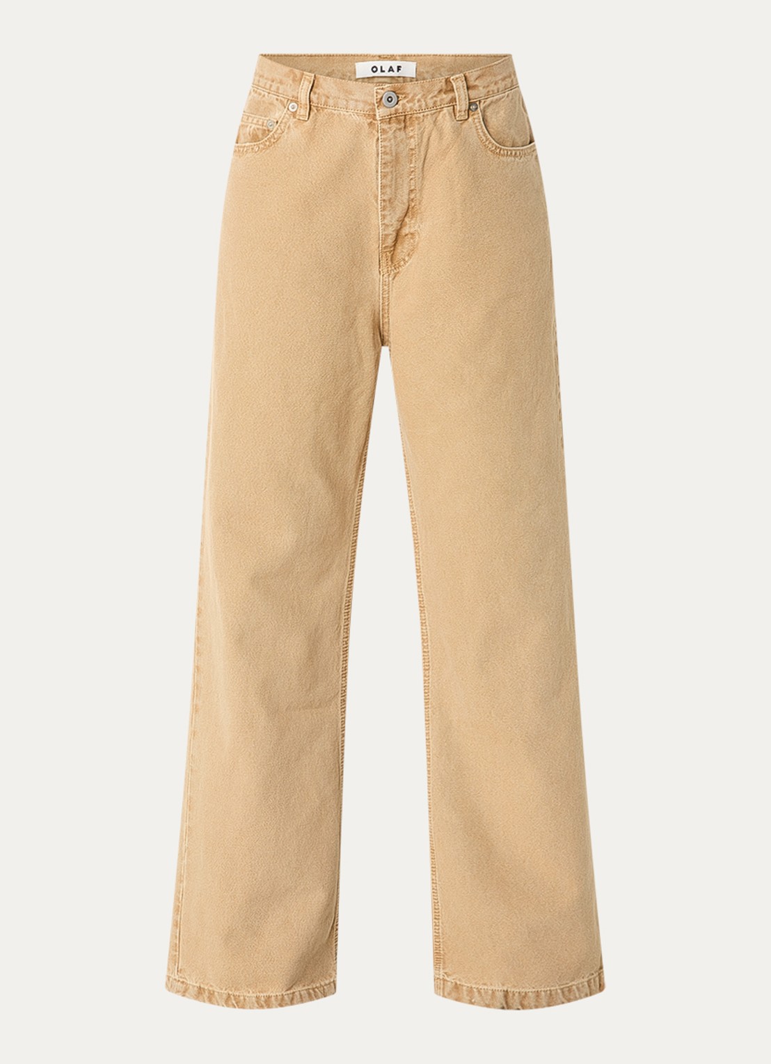 OLAF High waist straight leg jeans met gekleurde wassing - voorkant 2 camel