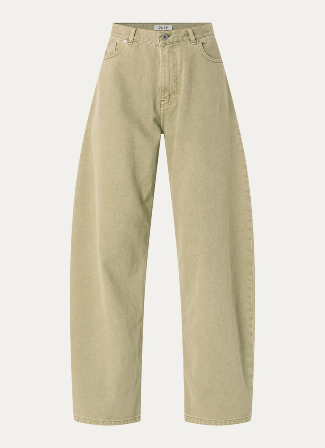 OLAF High waist wide leg jeans met gekleurde wassing - voorkant 4 beige