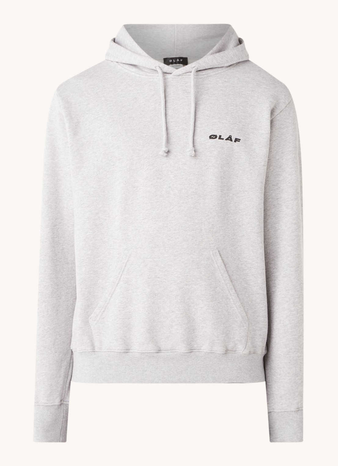 OLAF Hoodie met logo - voorkant middengrijs