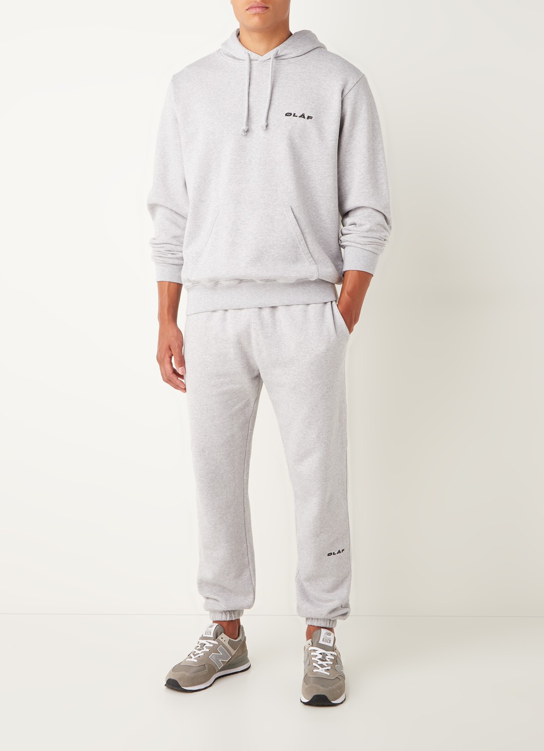 OLAF Hoodie met logo - voorkant 2 middengrijs