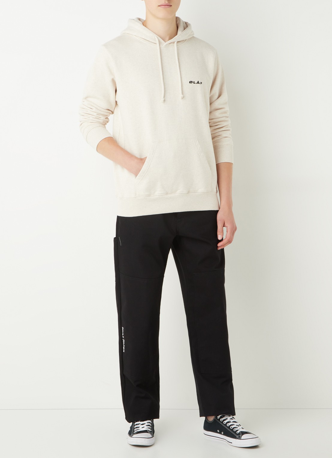 OLAF Hoodie met logo - voorkant 2 vanillegeel