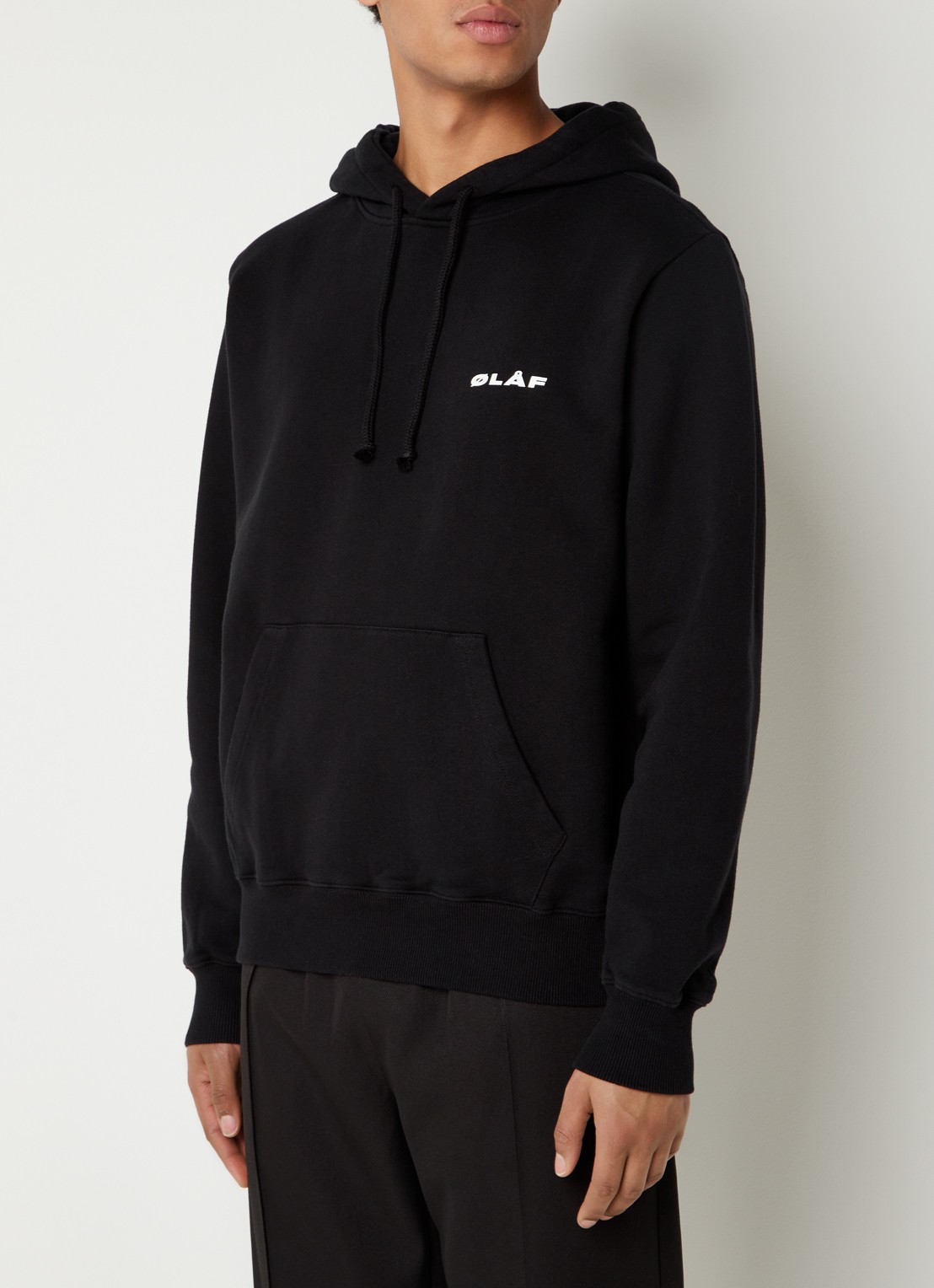 OLAF Hoodie met logo  - detail 3 zwart