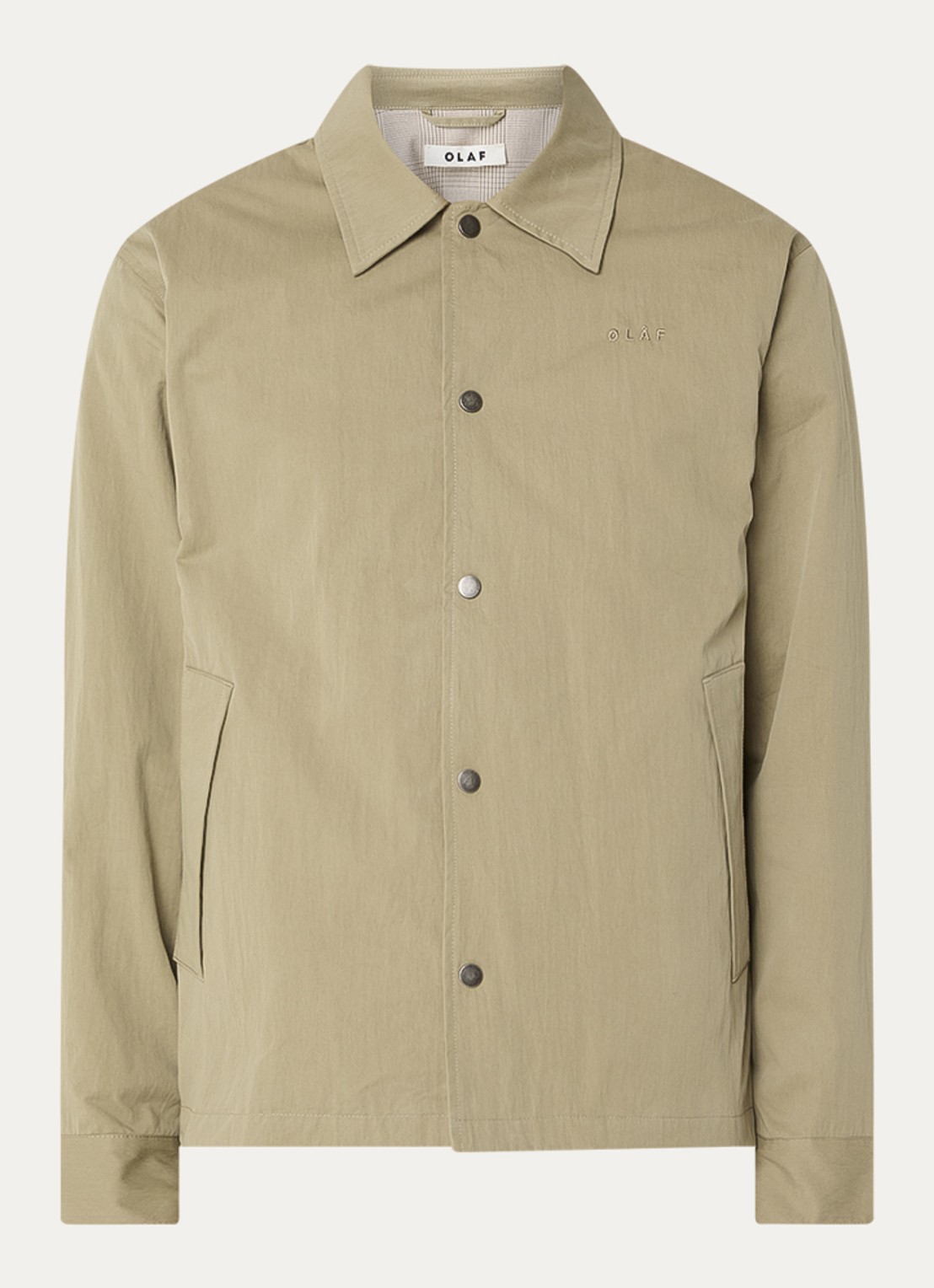 OLAF Jack met logo en steekzakken - voorkant 2 khaki