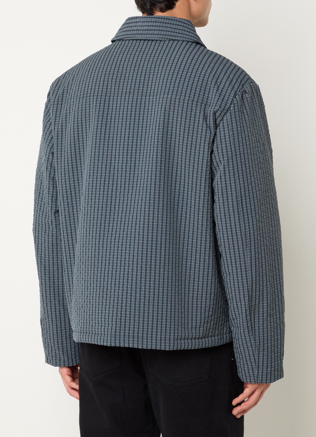 OLAF Jack met ruitdessin en logo - achterkant 4 donkerblauw