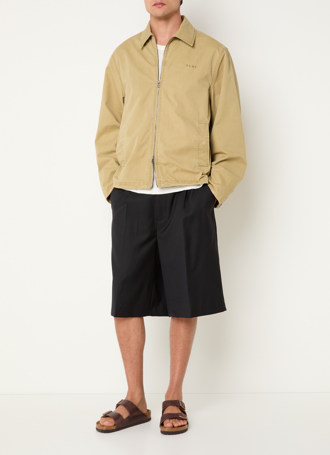 OLAF Jack met steekzakken - voorkant 2 beige
