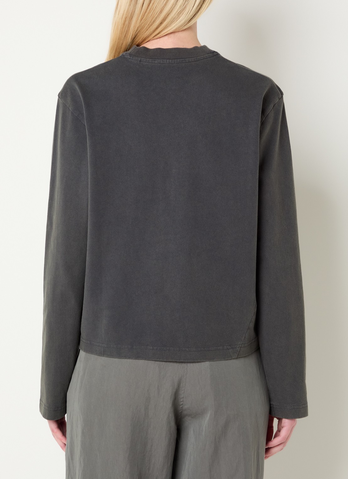 OLAF Long sleeve met logo en ronde hals - achterkant 2 antraciet