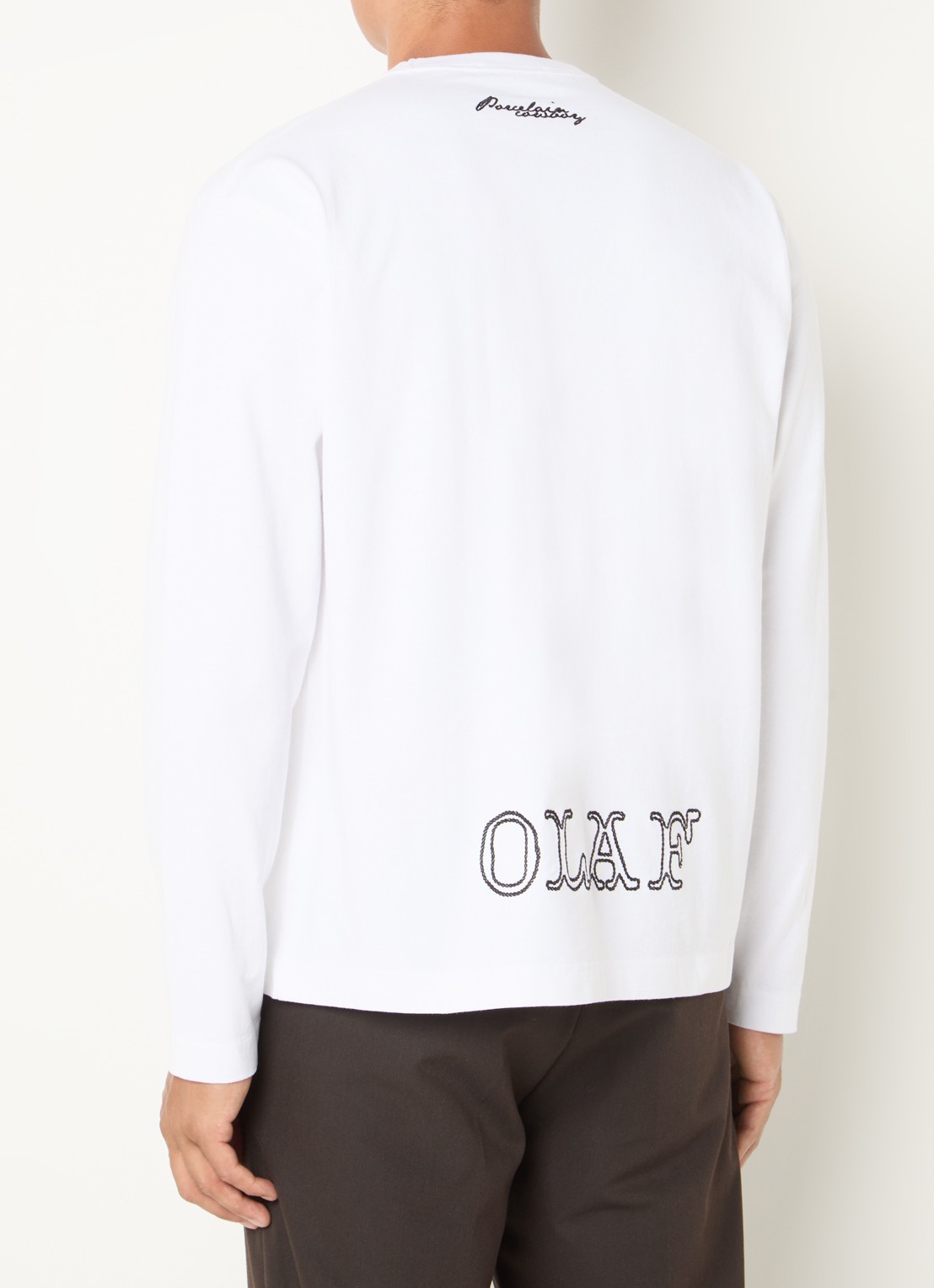 OLAF Longsleeve met borduring - detail 4 wit