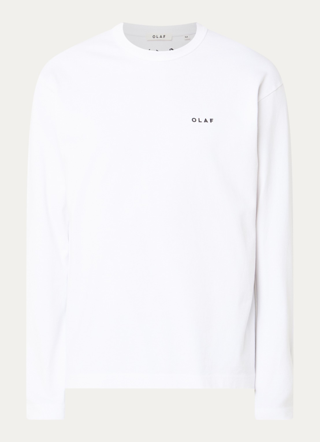 OLAF Longsleeve met borduring - voorkant 2 wit