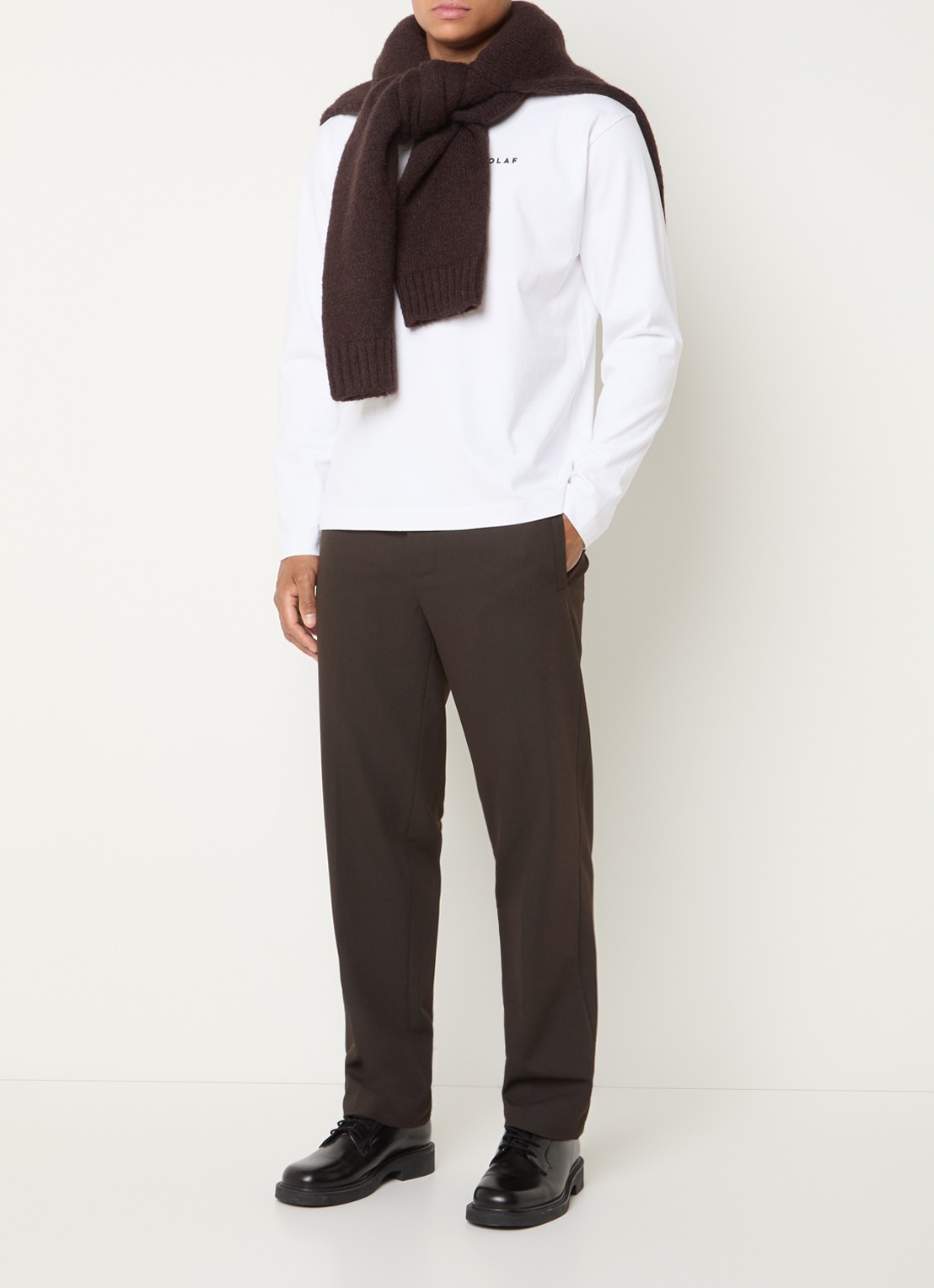 OLAF Longsleeve met borduring - voorkant 3 wit