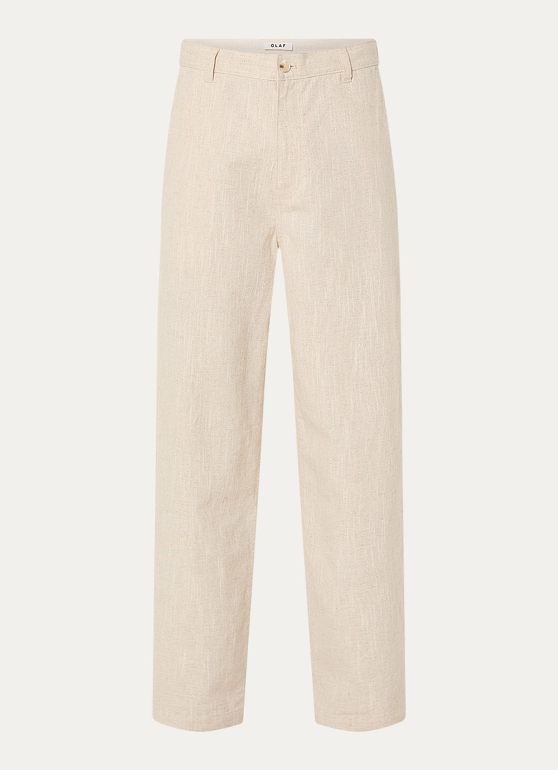OLAF Loose fit pantalon in linnenblend met paspelzakken - voorkant 4 naturel