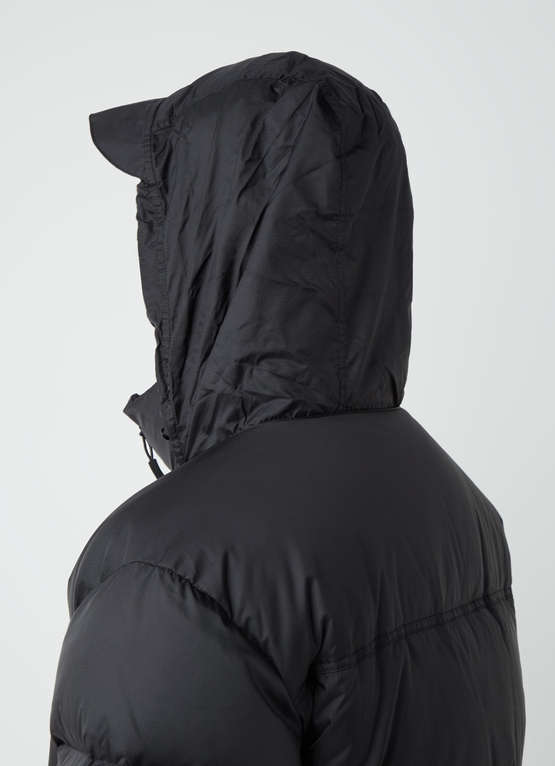 OLAF Puffer jack met donsvulling en opbergbare capuchon - detail 3 zwart