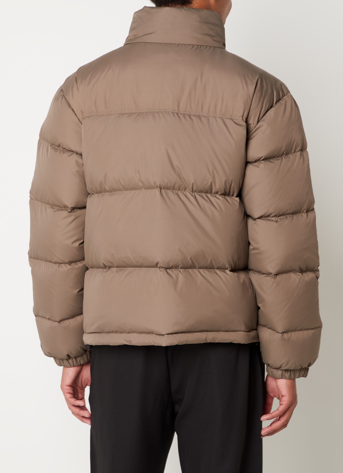 OLAF Puffer jack met donsvulling en opbergbare capuchon - achterkant 4 taupe