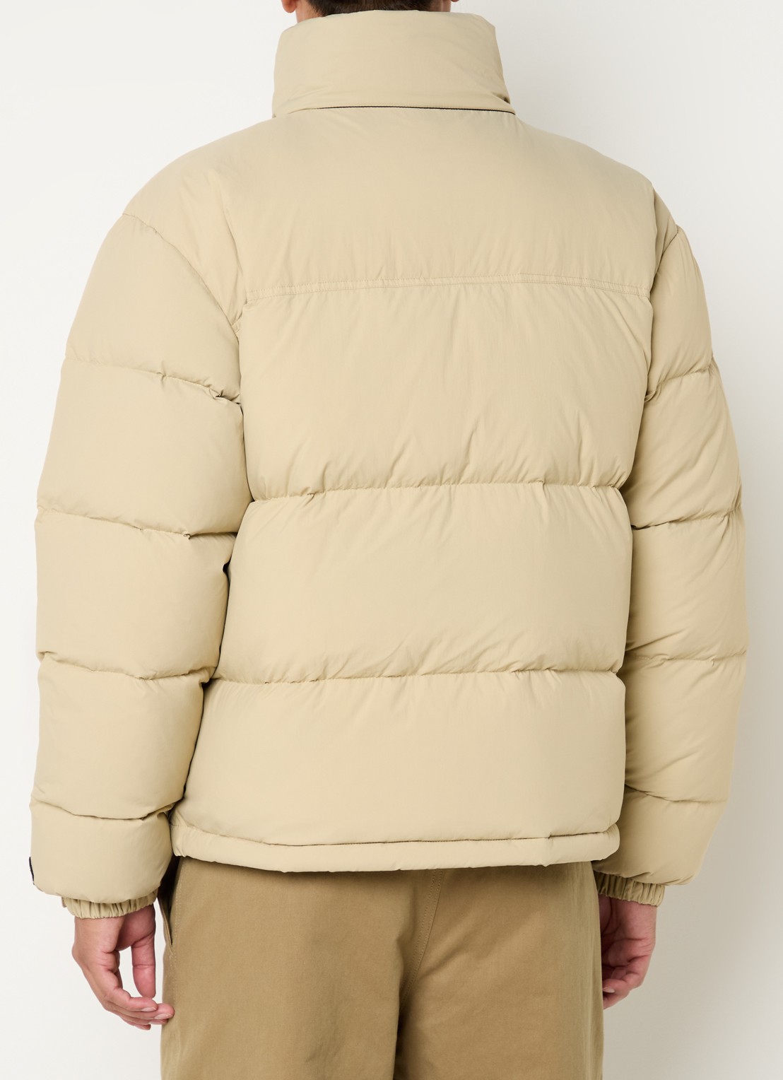 OLAF Puffer jack met ritszakken en opbergbare capuchon - achterkant 3 beige