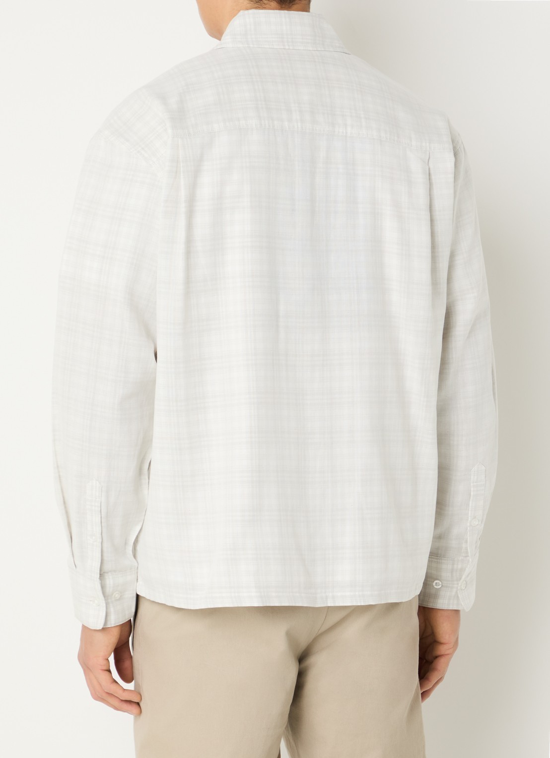 OLAF Regular fit overshirt met ruitdessin - achterkant 4 beige
