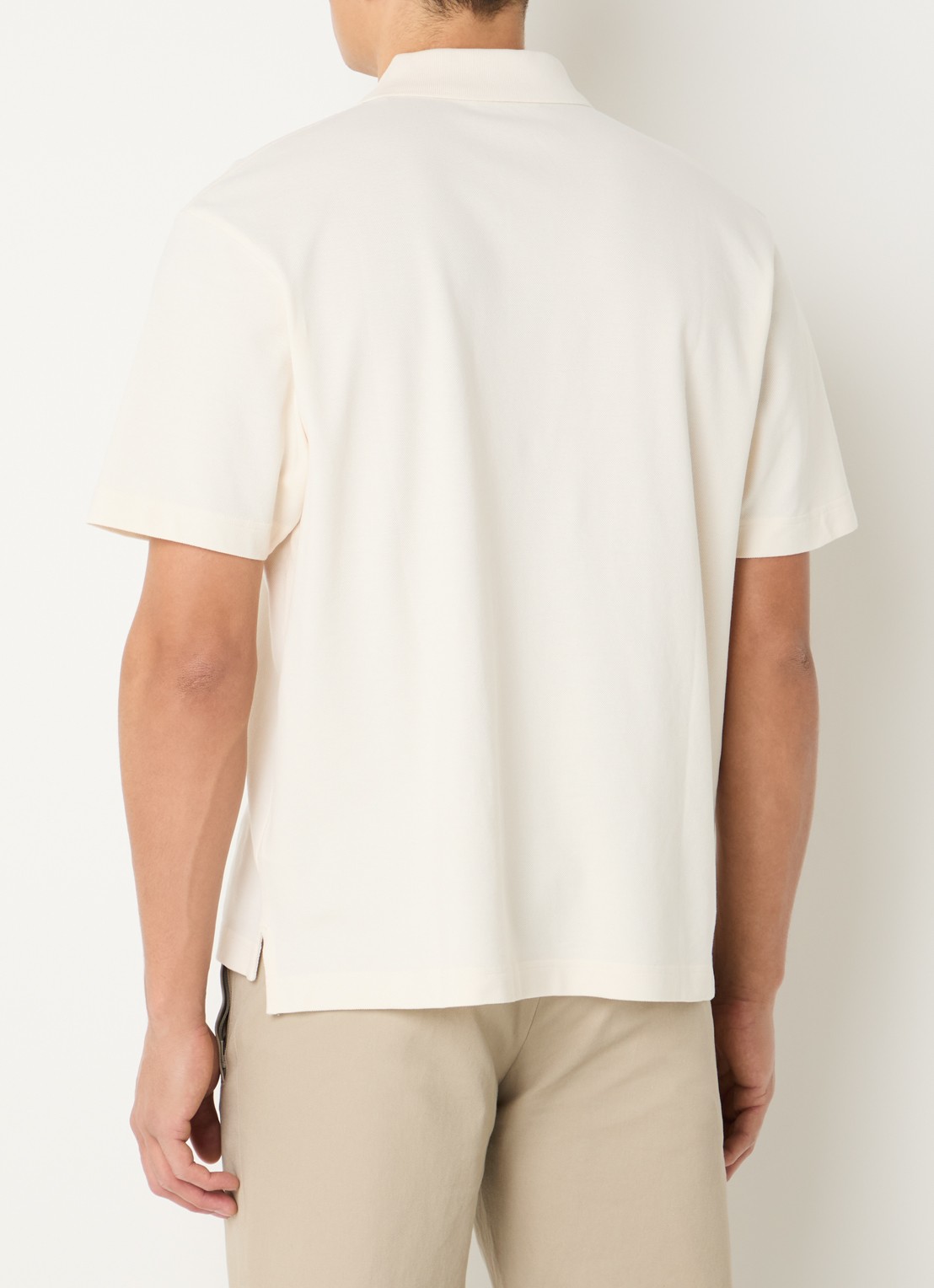 OLAF Regular fit polo met logo - achterkant 2 gebroken wit